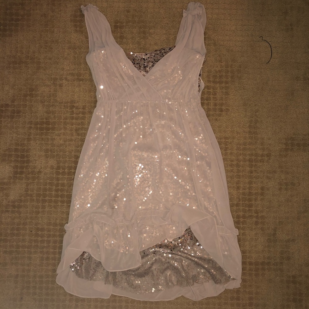 Jessica Simpson rose gold sequin dress